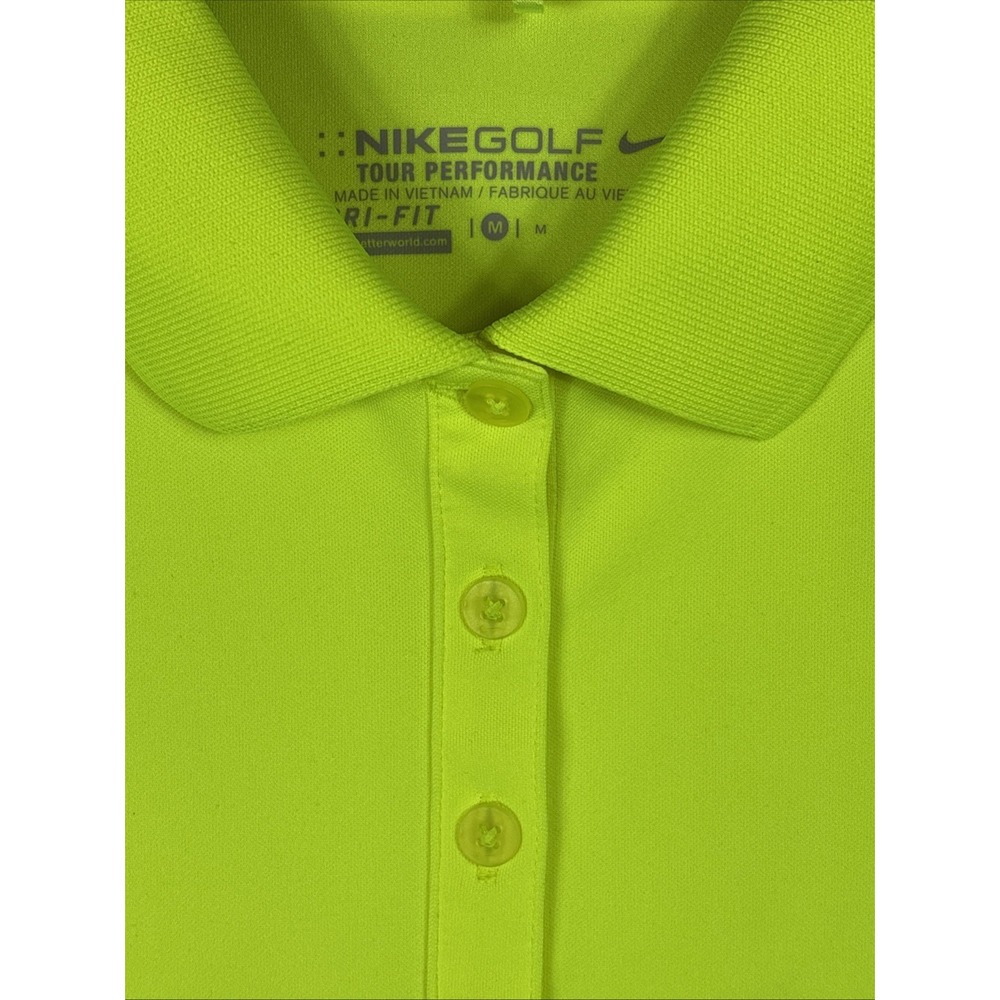 Nike Golf Dri-Fit Sleeveless Polo Shirt Woman's Florescent Neon Yellow Medium - Picture 2 of 6